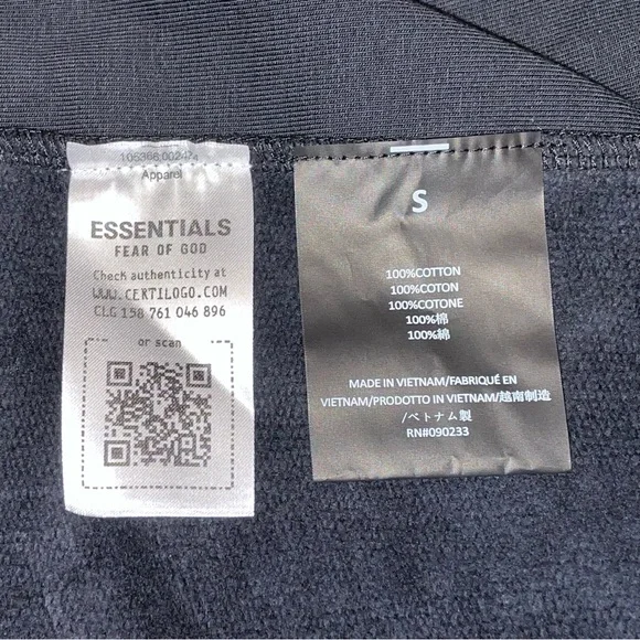 Fear of God Essentials Heavy Fleece Vintage Shrunken Hoodie Black Size Small